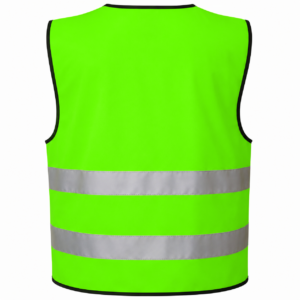 Refleksvest til voksne i limegrøn farve, bagside