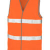 Fluorescerende orange refleksvest med DTF-tryk mulighed