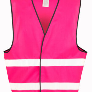 Refleksvest med tryk, Fluorescent Pink