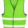 Refleksvest til voksne i limegrøn farve, forside