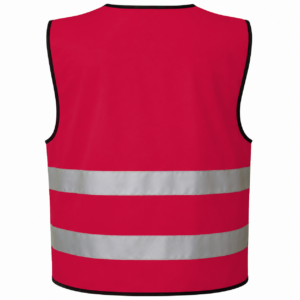Refleksvest til voksne i Raspberry farve, bagside