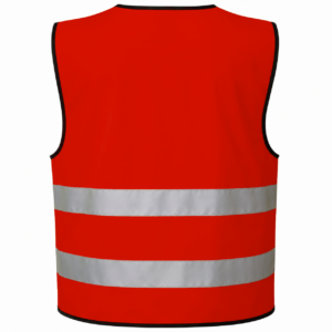 Refleksvest til voksne i rød farve, bagside