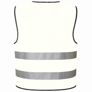 Refleksvest til voksne i hvid farve, bagside