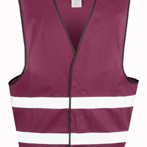 Refleksvest med tryk, Burgundy