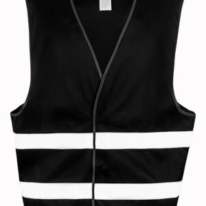 Refleksvest med tryk, sort